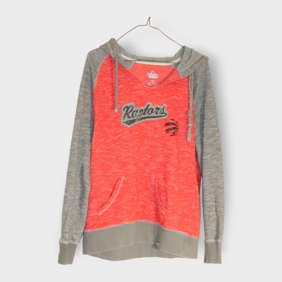 MAJESTIC  RAPHTERS WOMENS SIZE L GREY AND RED SPORTS SWEATWHIRT HOODIE - Picture 4 of 6